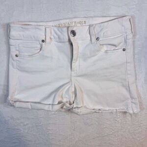 American Eagle Midi Shorts Next Level Stretch 10 White Womens